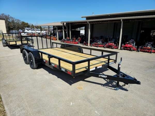 6’4″ x 16 Utility Trailer Double Axle Dovetail With Gate Powder Coated (2) 3500lb Axles