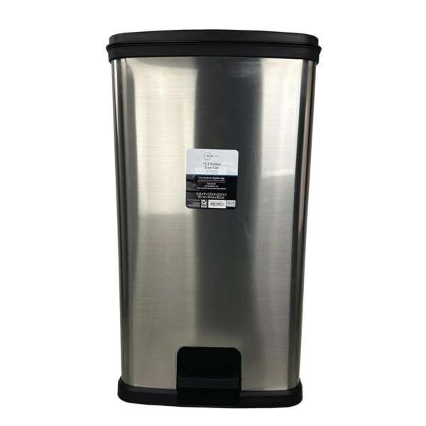 Mainstays 13.2 Gallon Plastic Step Trash Can with Lid
