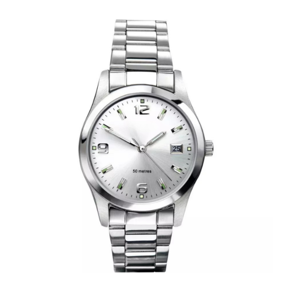 Chronveil Men's Stainless Steel Silver Dial Bracelet Watch